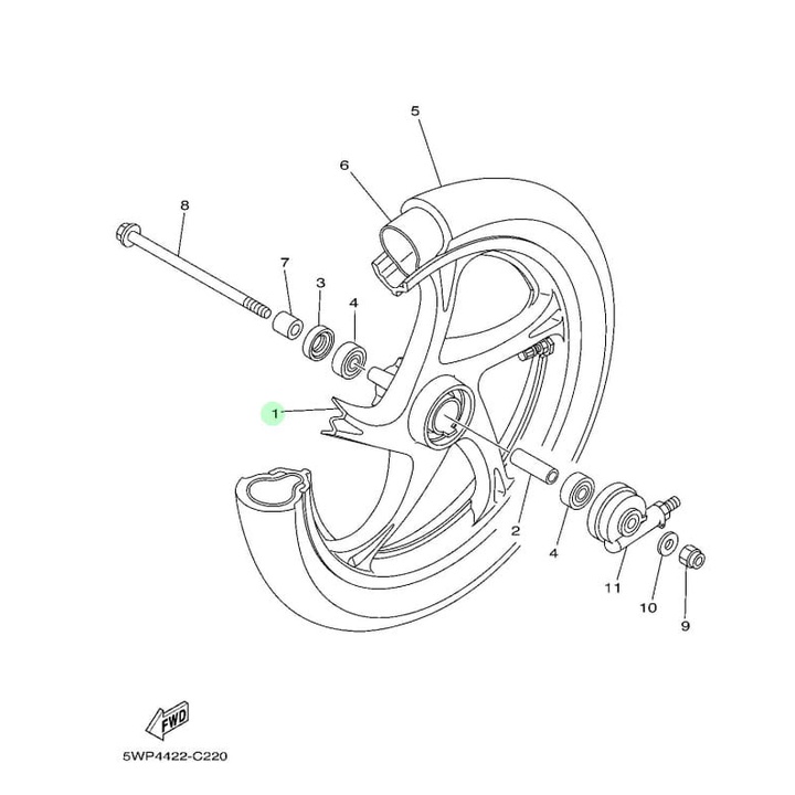 VELG PELEK PELAK DEPAN XEON RC ASLI ORI YAMAHA 5TL F5168 01 0X