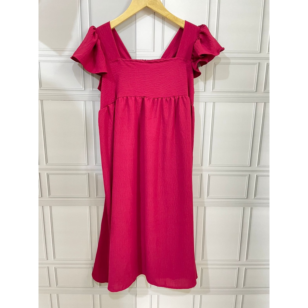 Basic id fashion Dres summer babydoll / Dres bumil bahan crinkle airflow / Dres wanita ruffle premium