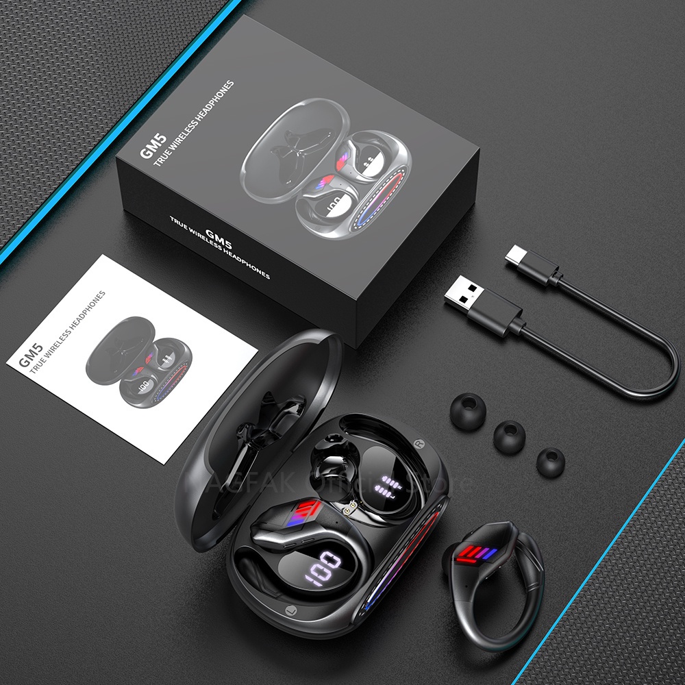 GM5 True Wireless Bluetooth Earphone 5.3 Sport Waterproof TWS VOULAO  Noise Reduction Headset HiFi Stereo