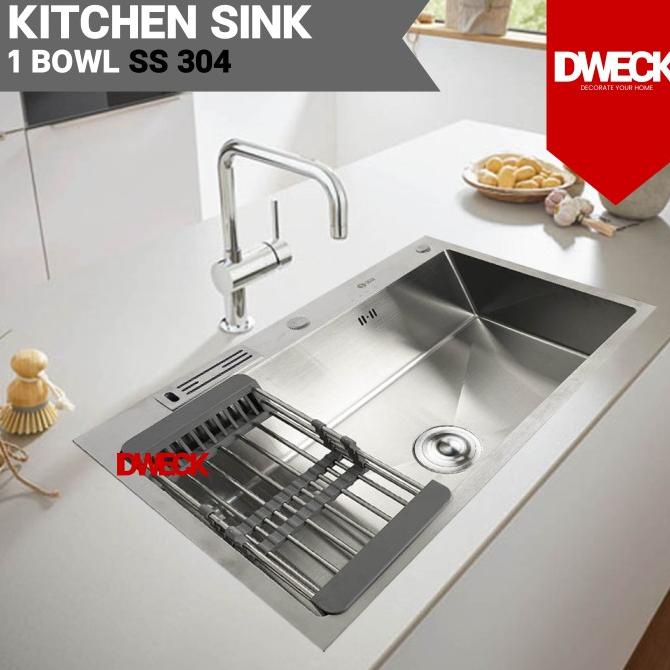 Kitchen Sink 1 Bowl Besar Lengkap / Cucian Piring Stainless 304 Besar