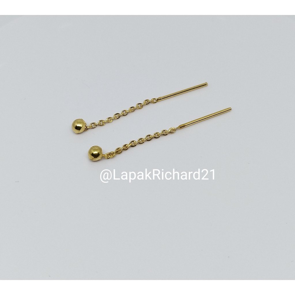 Anting Emas anting tusuk pentol bulat perhiasan Emas muda