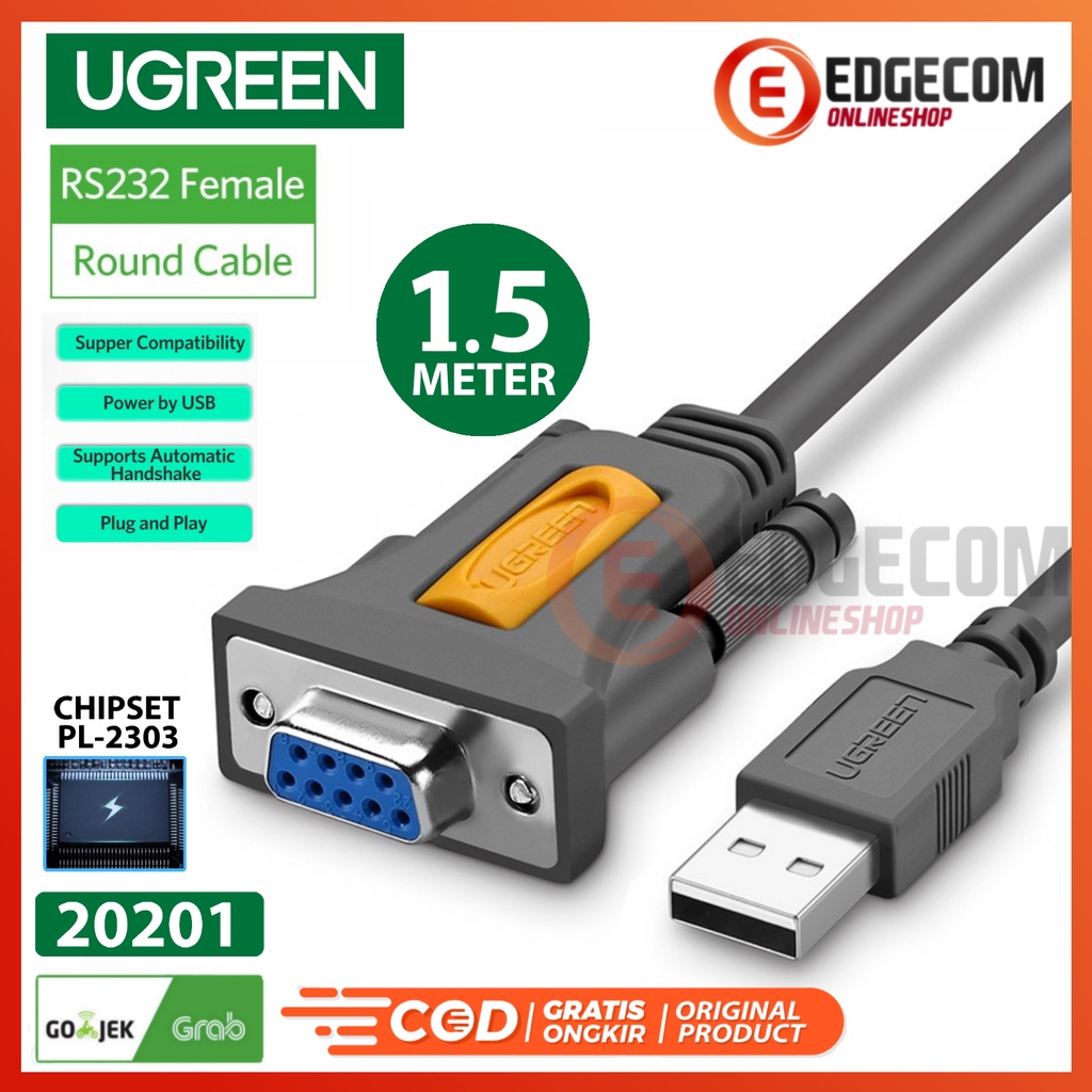 UGREEN Kabel USB to DB9 RS232 Serial Female 1.5M 20201