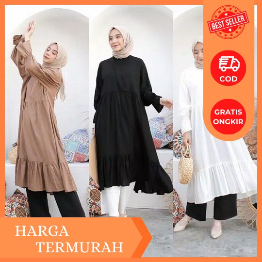 Khumaira Tunik Atasan Wanita Tunik Kekinian Blouse Wanita Atasan Wanita Murah Model Korea Baju Atasa