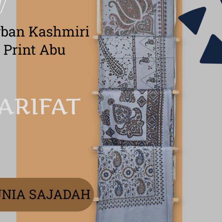 ✩ Sorban Kashmiri Print Motif Bordir Abu / Sorban Sablon India Abu ➦