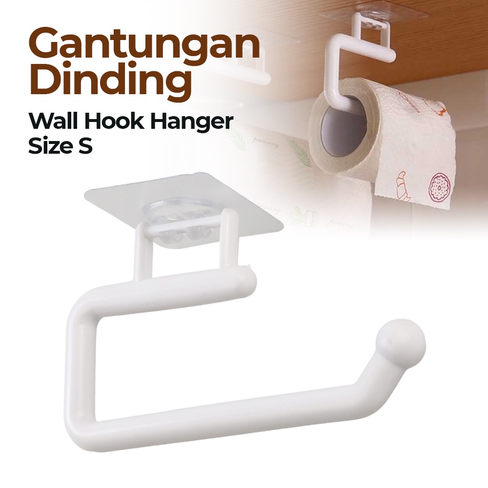 Gantungan Dinding Multifunction Wall Hook Hanger Size S - V961 - White