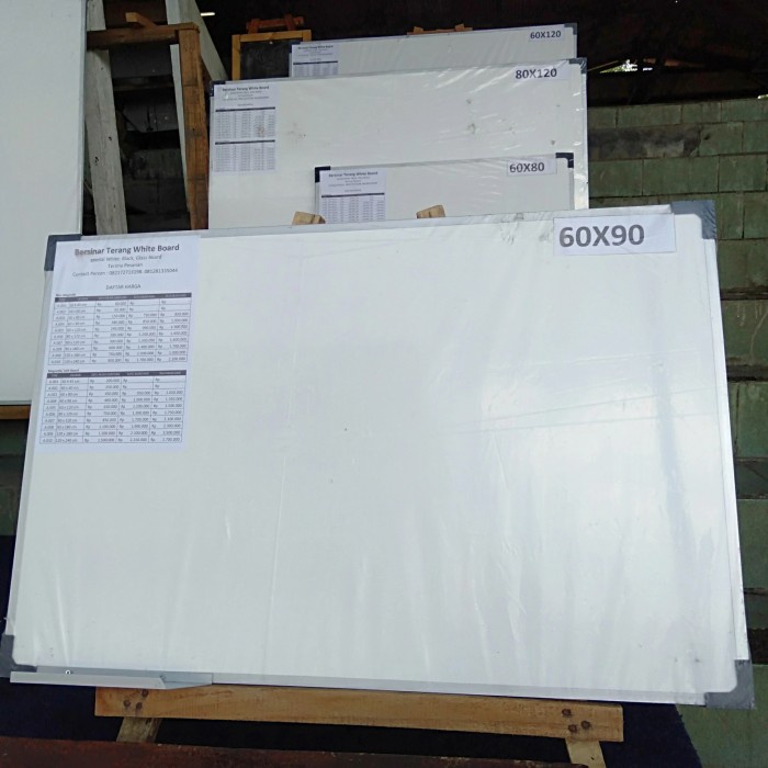 

papan tulis white board non magnet gantung ukuran 60 x90