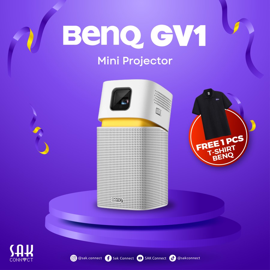 Mini Wireless Projector BenQ GV1 Portable Bluetooth Speaker USB-C HDMI