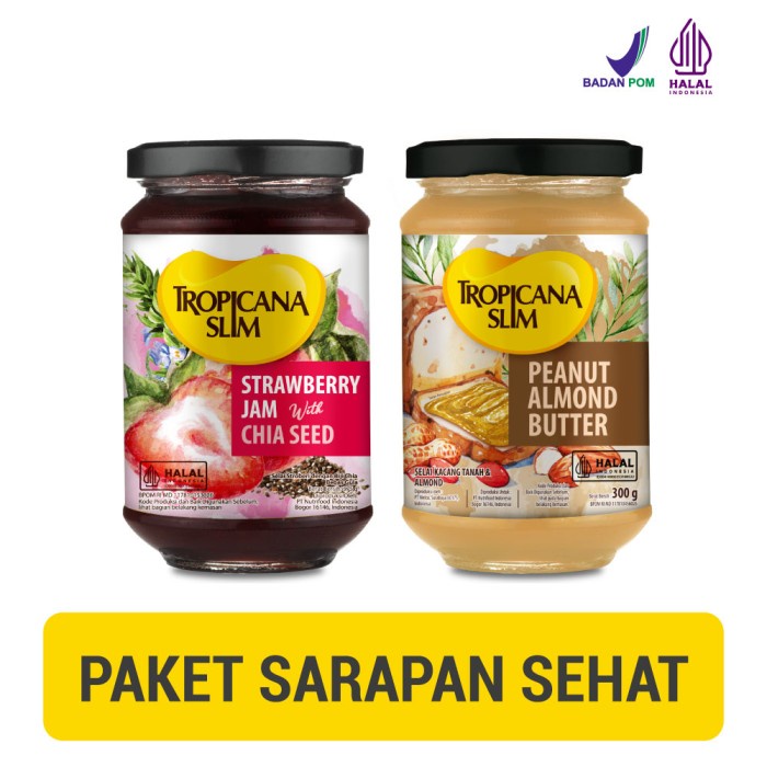 

Tropicana Slim Peanut Almond Butter Spread 300Gr & Strawberry Jam 375G