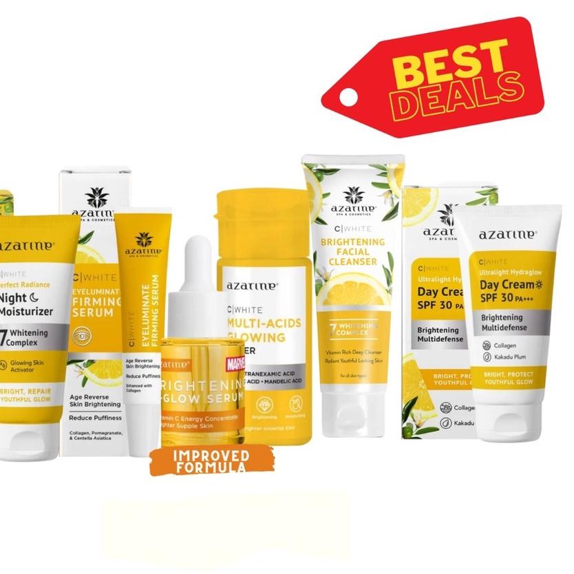 ❃ Azarine paket C White lengkap (FACE SERIES, 6 PCS) | Paket C White eko (4 pcs) | SERUM MARVEL ➶