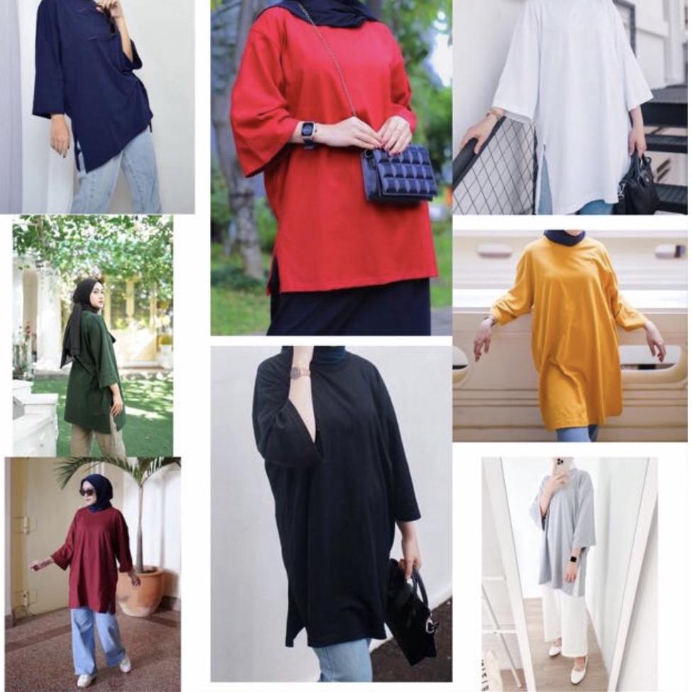 TERBAIK OVERSIZE HIJAB POLOS / KAOS POLOS OVERSIZE / OVERSIZE WANITA BASIC