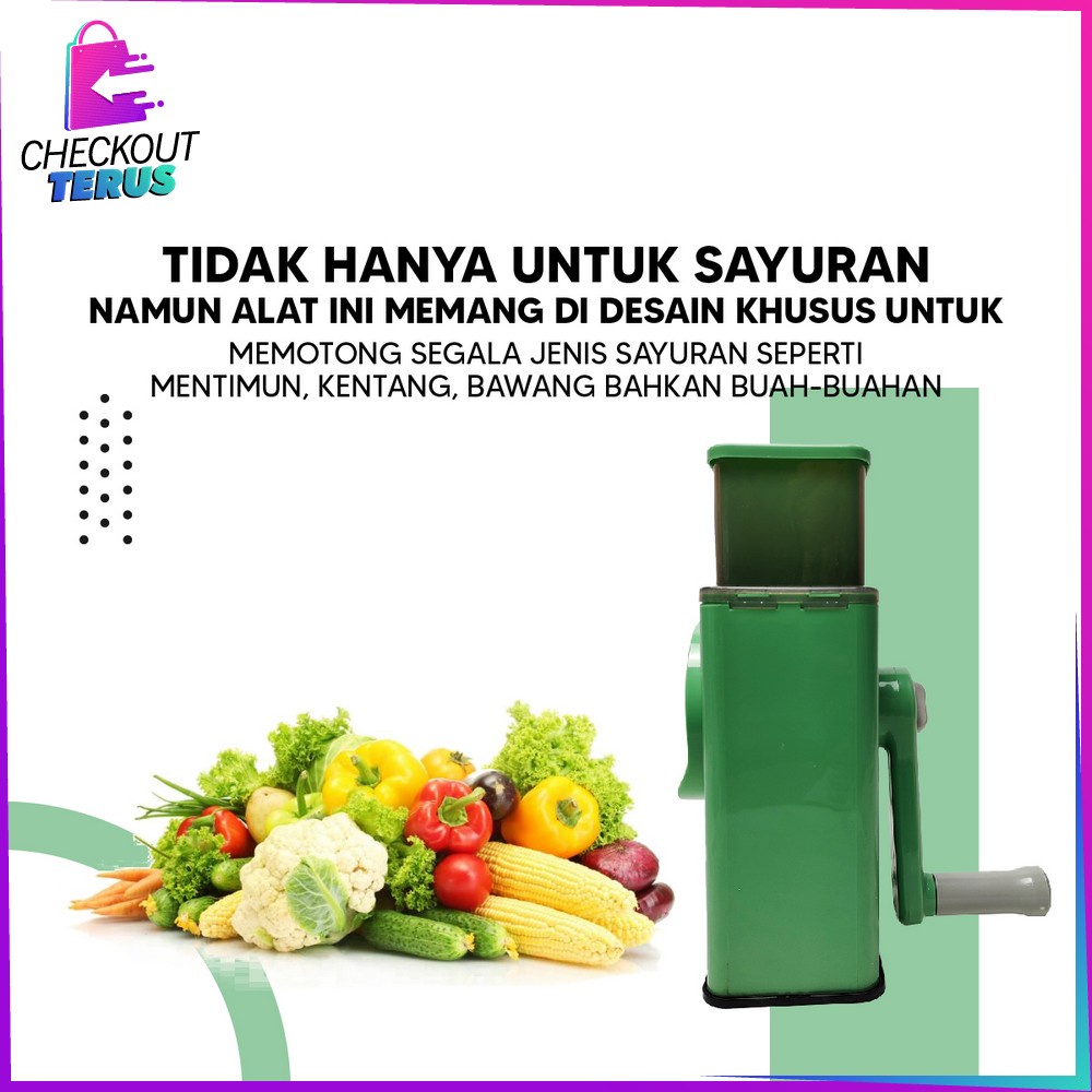 CT C803 Alat Penggiling Sayur Multifungsi Parutan Putar Alat Pemotong Sayuran dan Buah Praktis Vegetable Cutter Slicer Machine