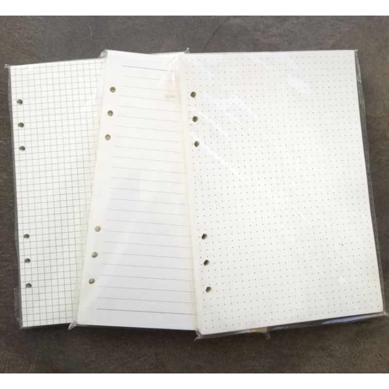 

kertas isi binder A5 loose leaf 6 holes 20 holes | isi 50 lembar | By_paperly.id