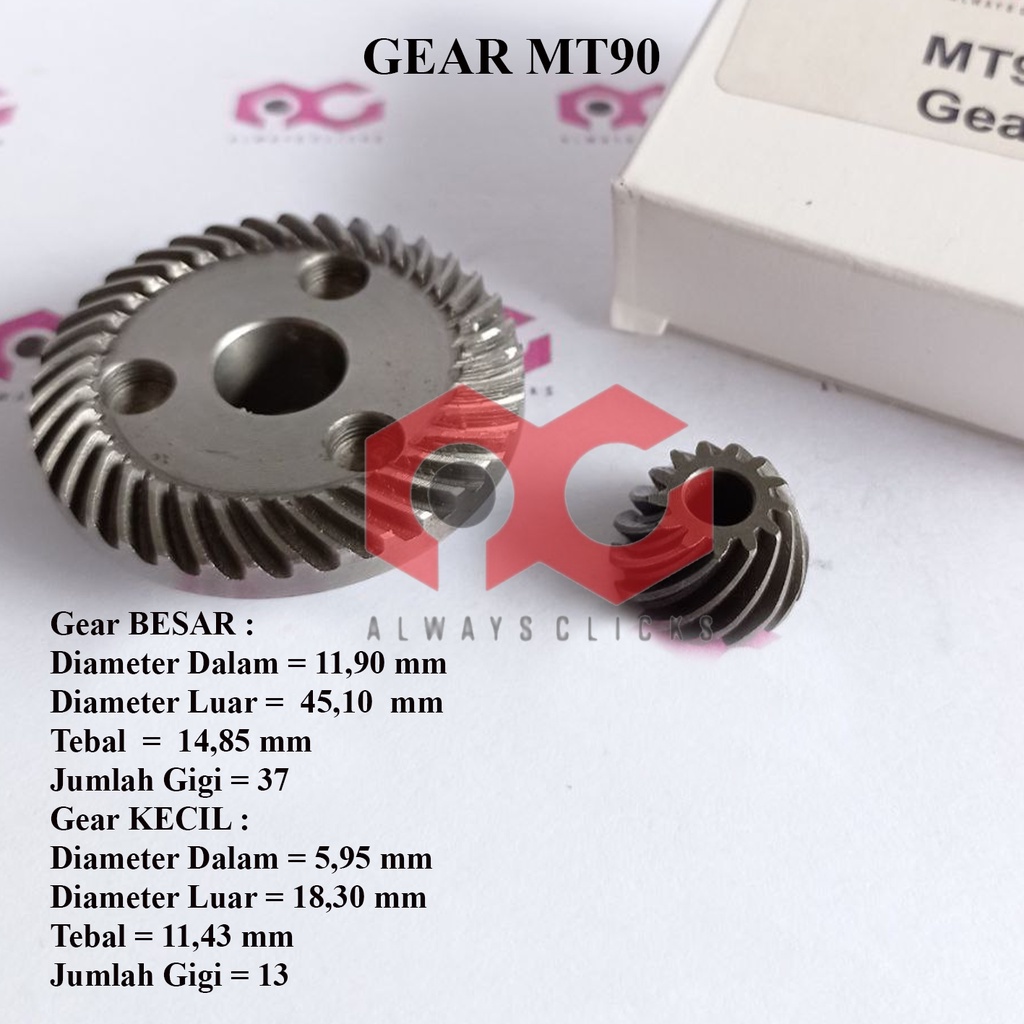 Gear Set Gerinda MAKTEC MT90 MT91 Gir Gearset Gigi Nanas Mesin Gurinda Grinder