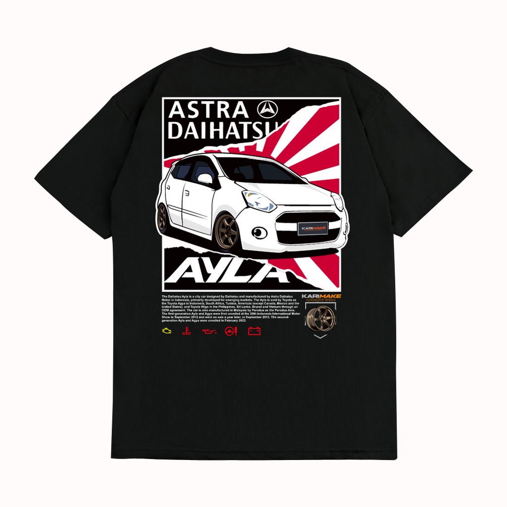 KARIMAKE Kaos Baju T Shirt Distro Unisex Gambar Mobil ASTRA DAIHATSU AYLA JDM