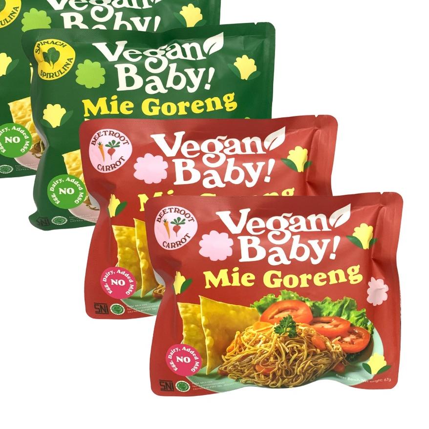 

☚ Vegan Baby mie goreng mix bayam spirulina dan wortel bit 4pcs ★