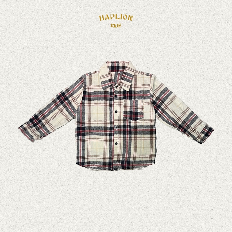 Kemeja Anak Laki-Laki dan Perempuan Kotak Flanel Lengan Panjang size SML (2-4 tahun) | Haplion Kidswear