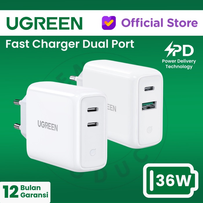 Charger Ugreen Fast Charger 36W Dual Port