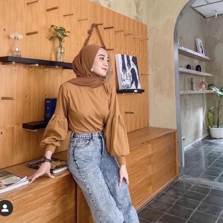 ☞ KAOS RIB TANGAN BALON / KAOS RIB PREMIUM LENGAN BALON PEEMIUM SOFT / KAOS RIB PREMIUM TANGAN BALON