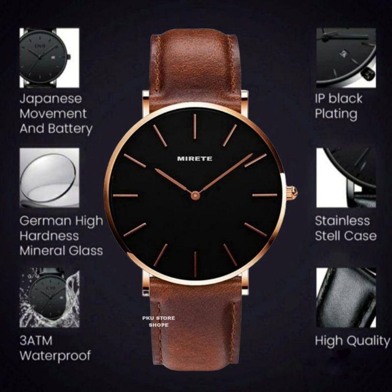 TERBARU JAM TANGAN KULIT_JAM TANGAN PRIA ANALOG STRAP KULIT ORIGINAL