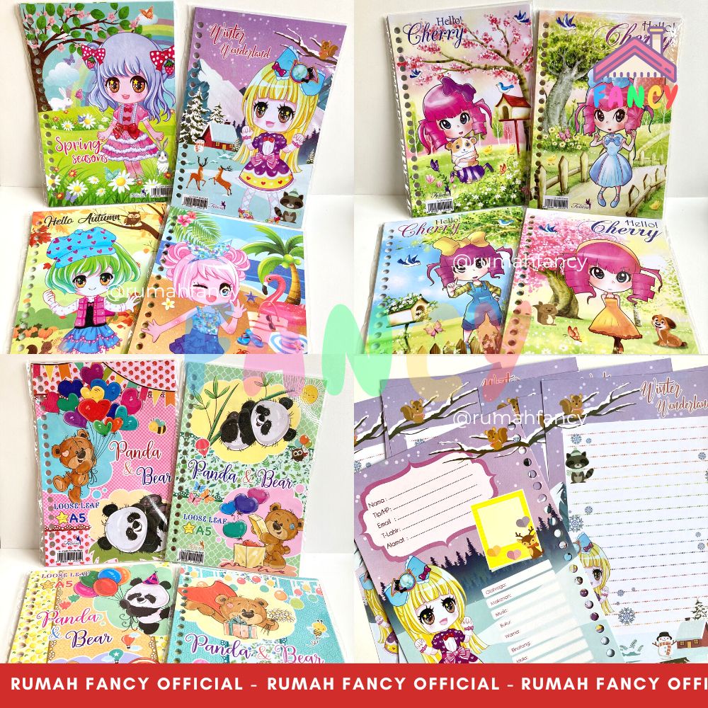 

[1PAK] KERTAS BINDER LOOSE LEAF FELICIA FANCY MOTIF KARAKTER ANAK ukuran A5