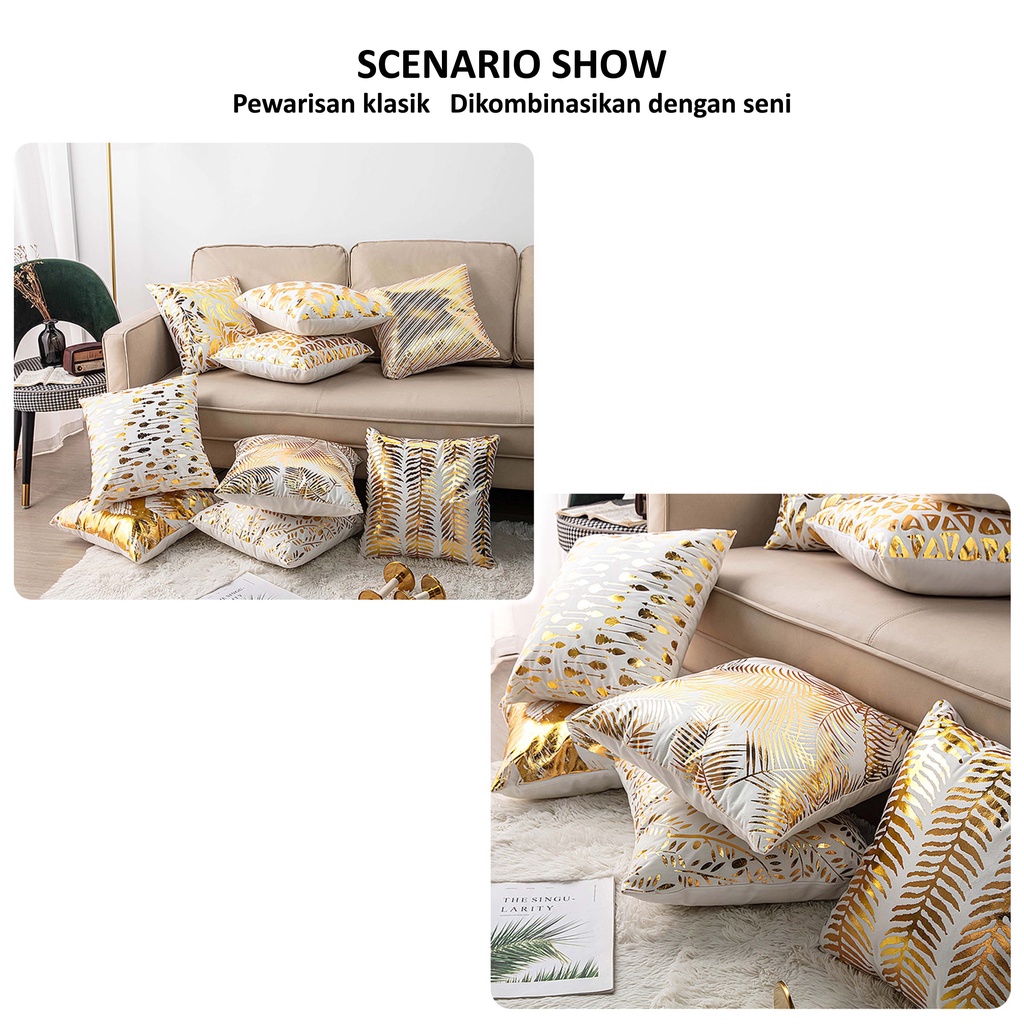 Gold Series Pillow Cushion Cover / Sarung Bantal Bludru Sofa Kursi Vintage