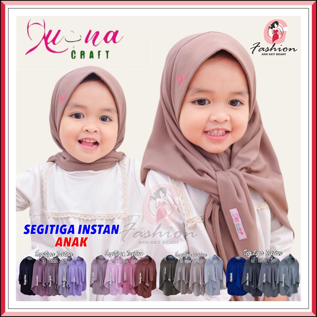 LUBNA CRAFT | HIJAB ANAK SEGITIGA INSTAN | HIJAB ANAK JERSEY PREMIUM TERBARU