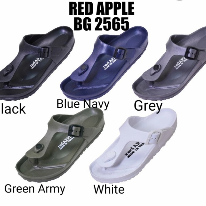Sandal Pria SANDAL WANITA PRIA RED APPLE BG2565 JEPIT - Black,37(K5K1) Sendal Pria Dewasa Kekinian S