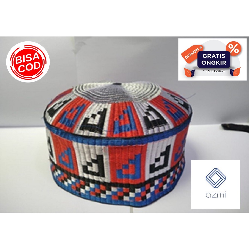 Promo Peci Bugis Aceh Merah Ferari / Peci Meukeutop Aceh Full Bordir Termurah!!!