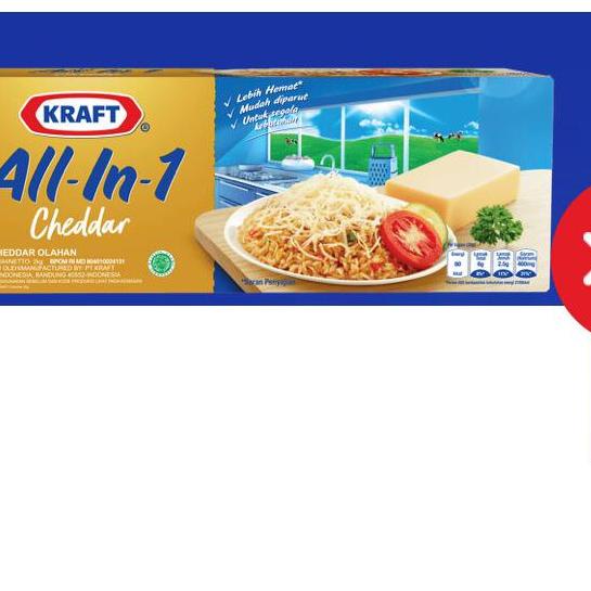 

♛ Keju Kraft Cheddar All-in-1 2kg !!- ♪