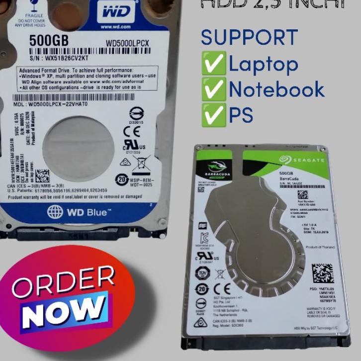 Promo HARDISK LAPTOP 500GB WD SLIM 2,5 ORI - HDD 500GB BARU 0 DAY