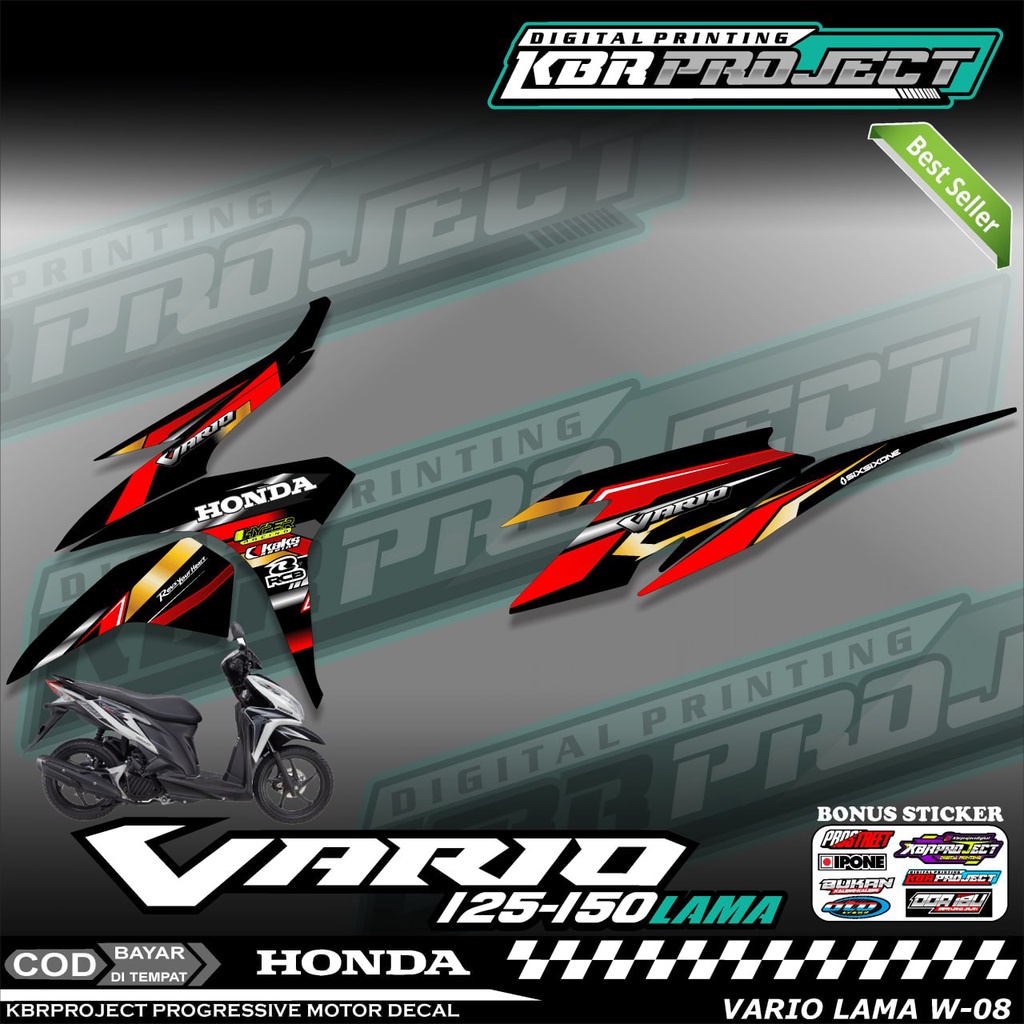 VARIO 125-150 LAMA STIKER SRTIPING MOTOR KEREN STIKER LIS VARIASI MOTOR HONDA RACING W.08 BISA COD