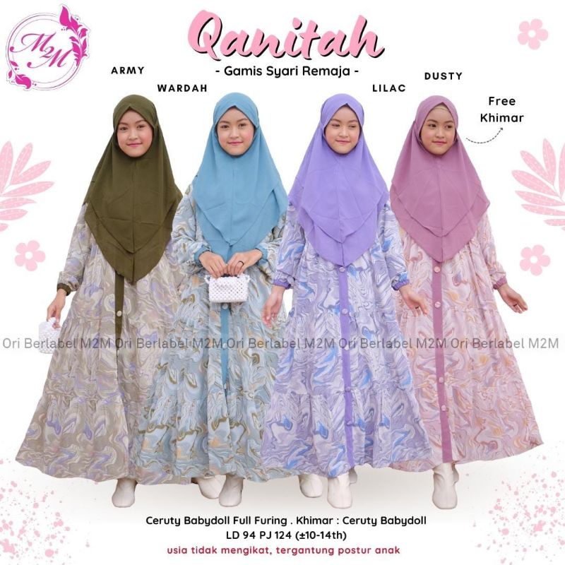 DRESS SYARI KHIMAR ANAK TANGGUNG REMAJA CERRUTY BABYDOLL FULL PURING JILBAB CERRUTY