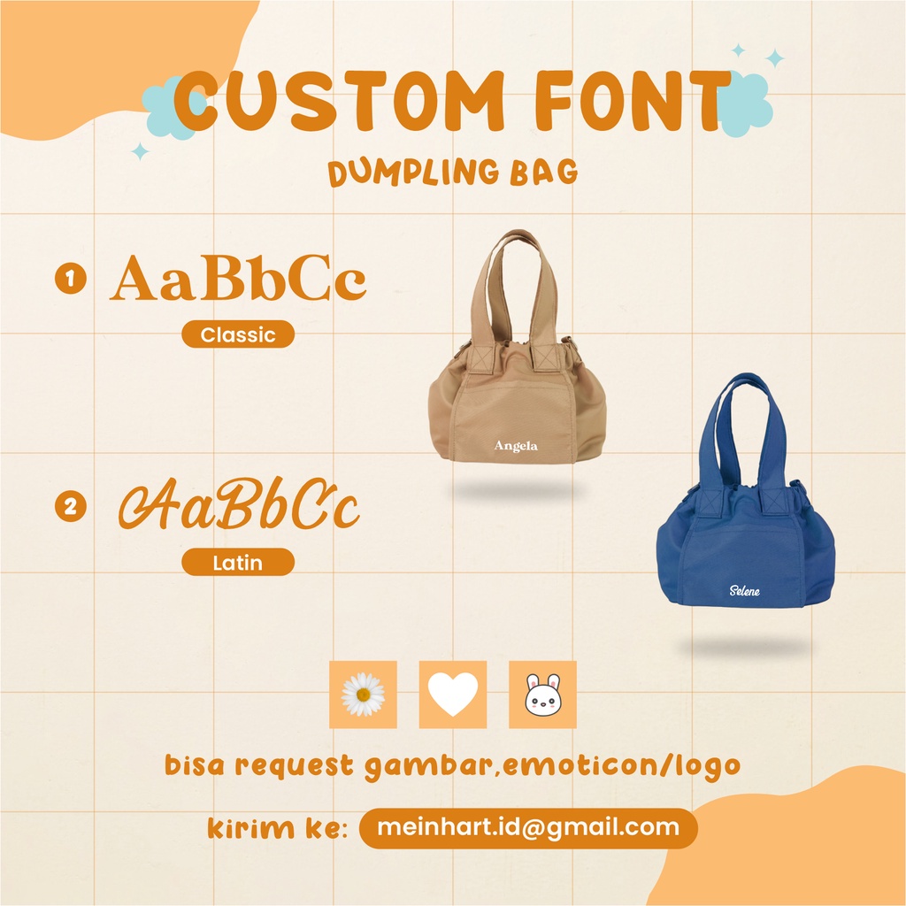 VINES DUMPLING BAG FREE CUSTOM NAMA / GAMBAR / LOGO WATERPROOF