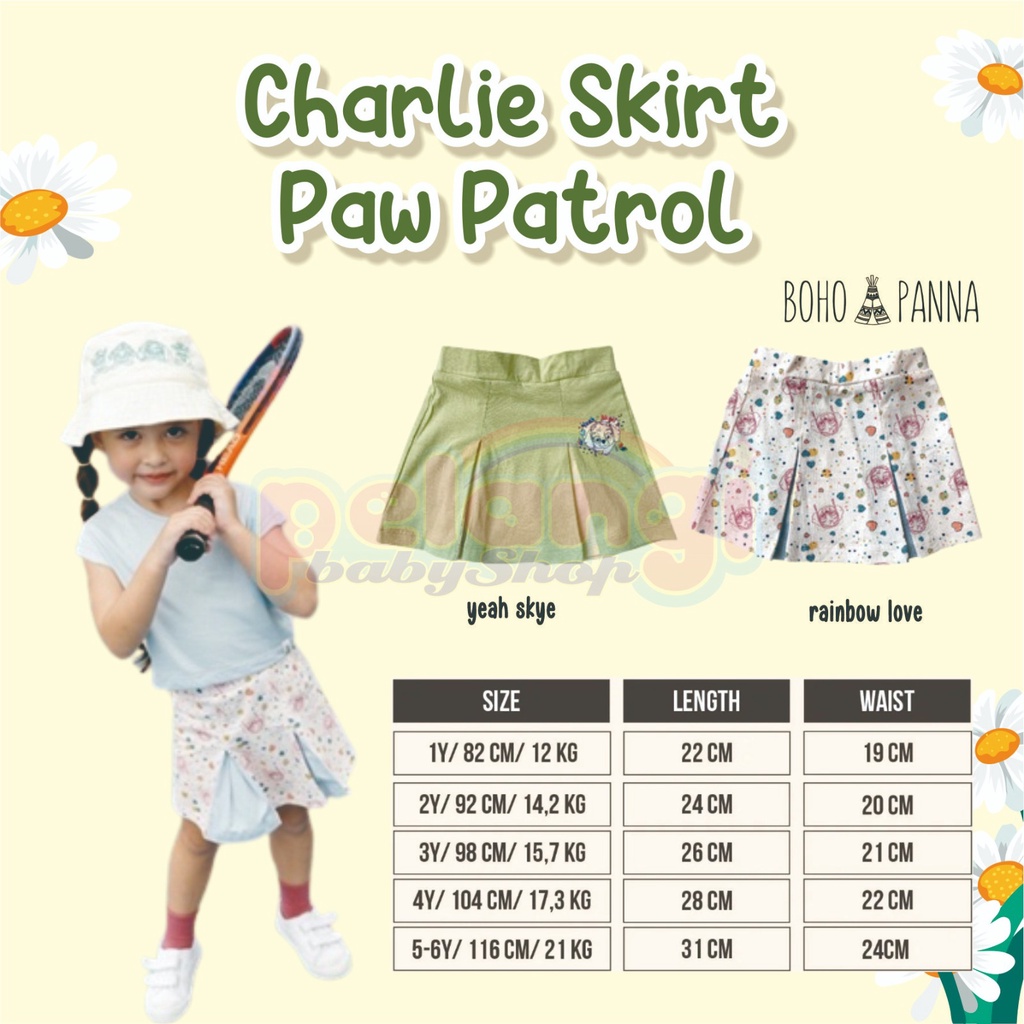 BOHOPANNA | BOHO | BOHO PANNA  CHARLIE SKIRT PAW PATROL| ROK ANAK ANAK | ROK ANAK PEREMPUAN MOTIF PAW PATROL | ROK MOTIF ANAK PERMEPUAN