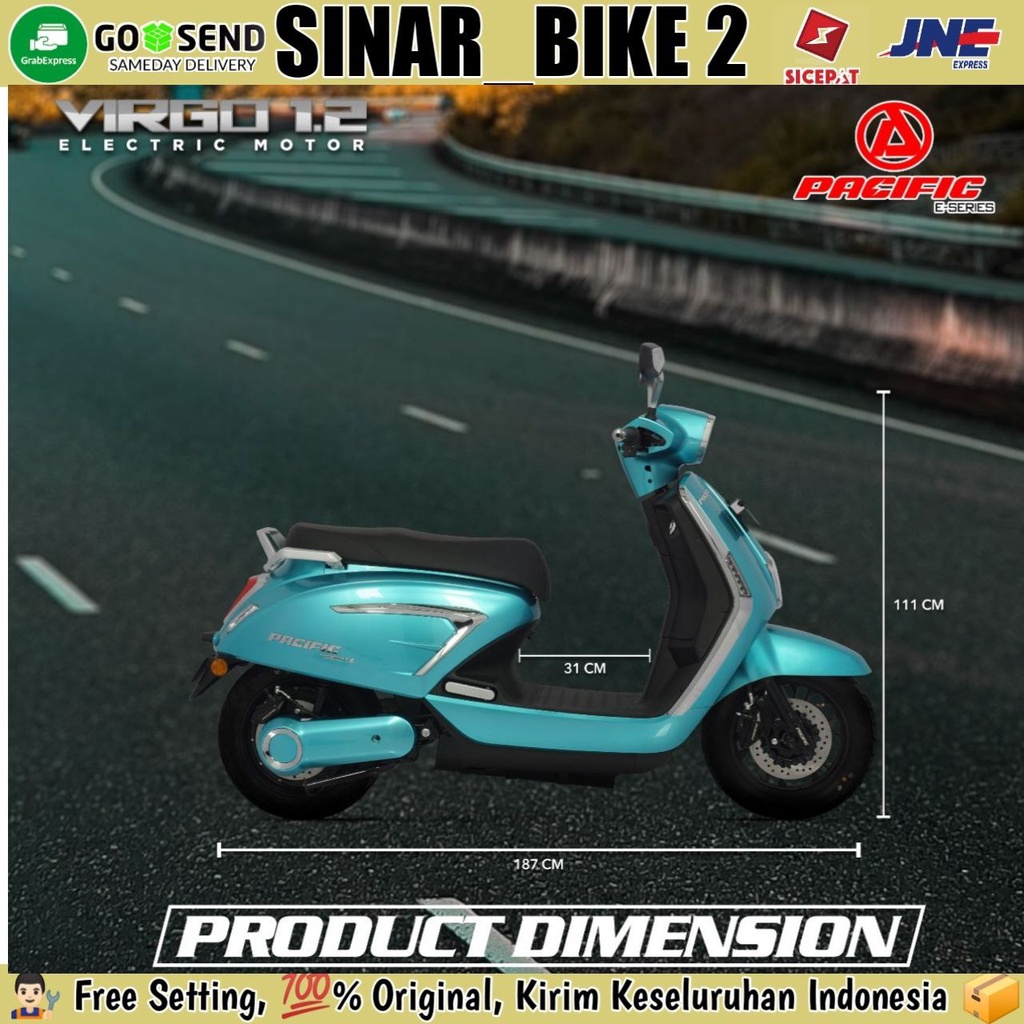 Sepeda Motor Listrik Electric EXOTIC SPRINTER PRO Vespa 1200 Watt &amp;  Virgo 1.2 1200 Watt