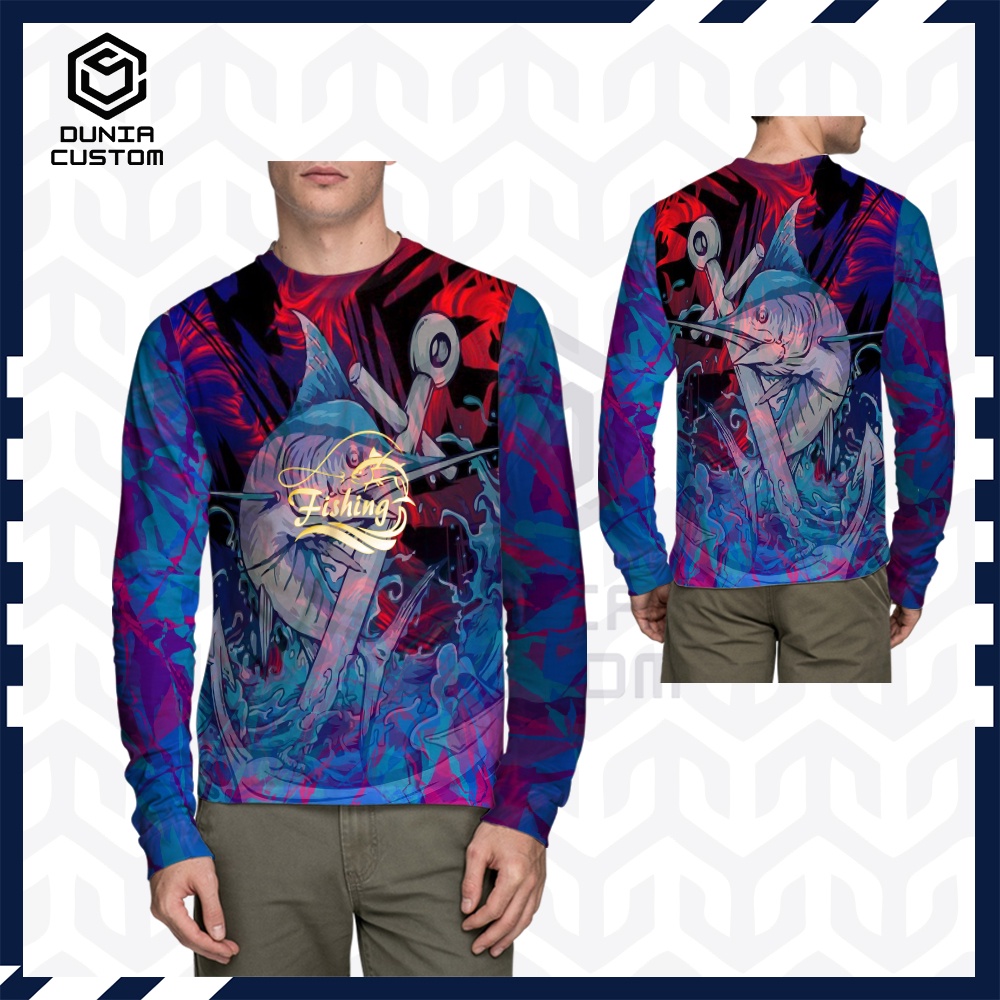 KAOS FISHING MANIA MANCING IKAN ALAT PANCING JANGKAR KAPAL OLAHRAGA TERBARU 3D Jersey Kaos Pria/Kaos