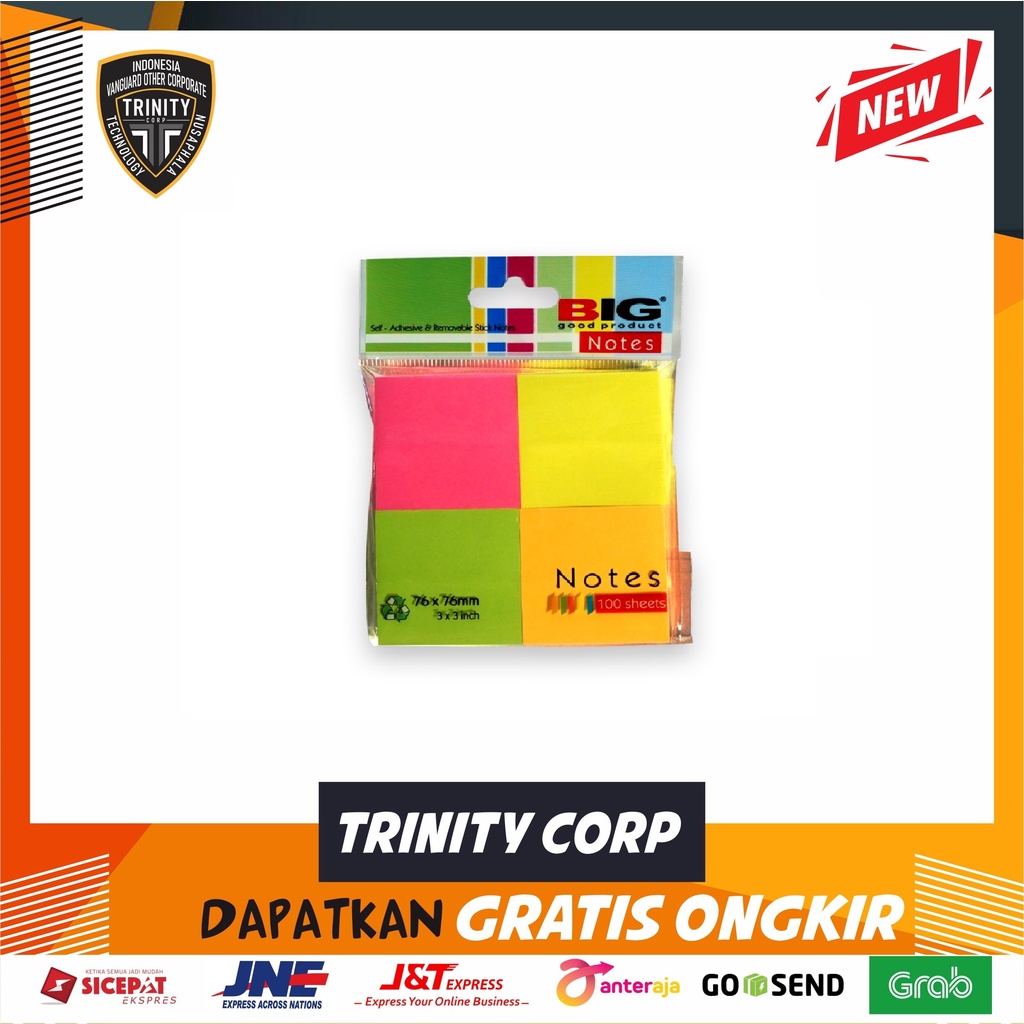 

Sticky Notes BIG Cut 4 Baris - 7676 4 Warna