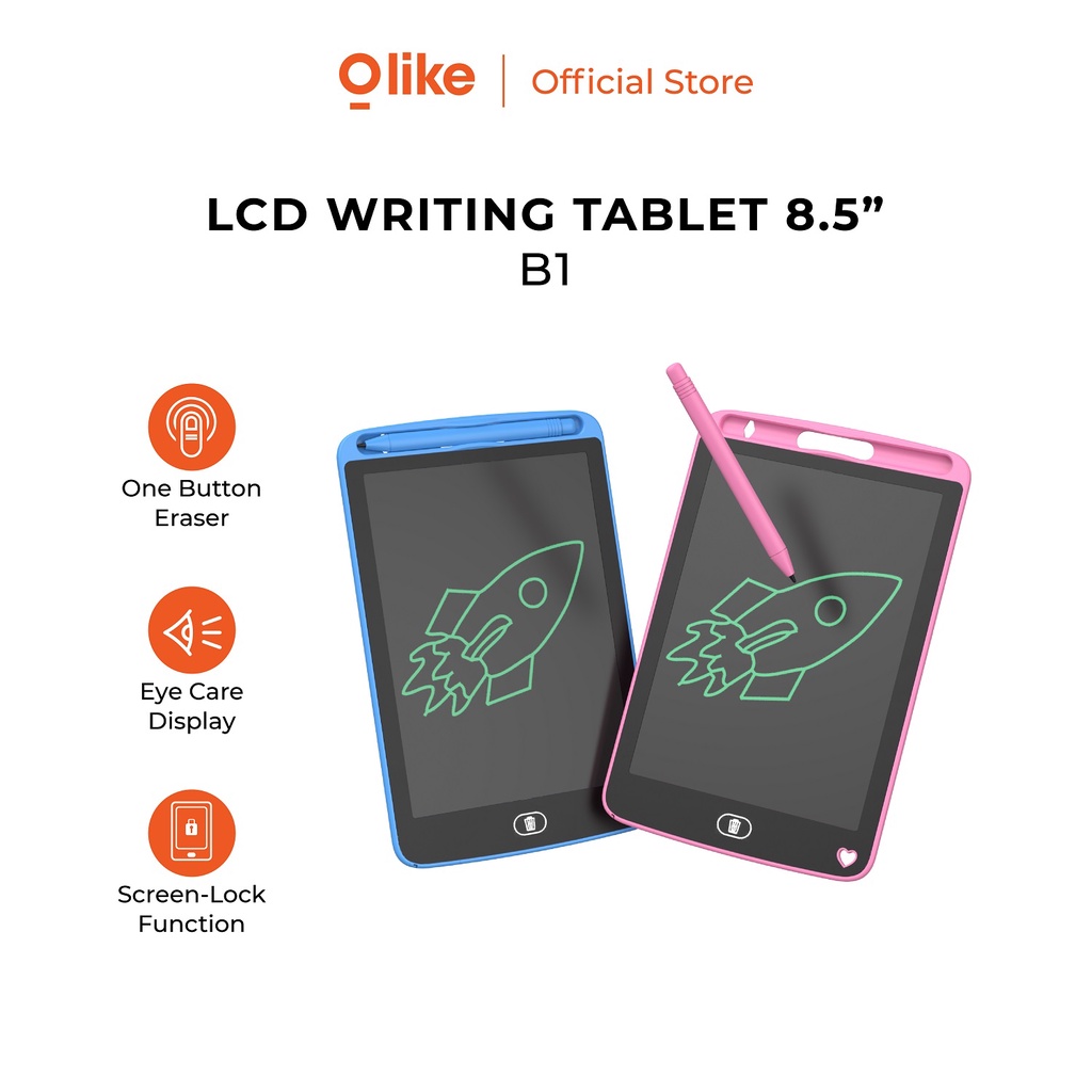 Olike LCD Writing Tablet 8.5” - Satu Warna / Papan tulis lcd / Papan Tulis Anak LCD / LCD Tablet / Eye Care Display Screen / Lock Function / Kids Tablet / Tablet Anak / Blackboard / Drawing Tablet / LCD Gambar / Olike / Papan Tulis / Dewasa