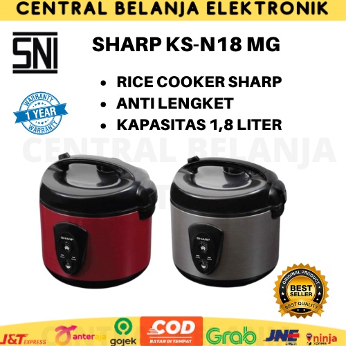 Sharp Rice Cooker 1,8 liter / penanak nasi Sharp KS-N18MG