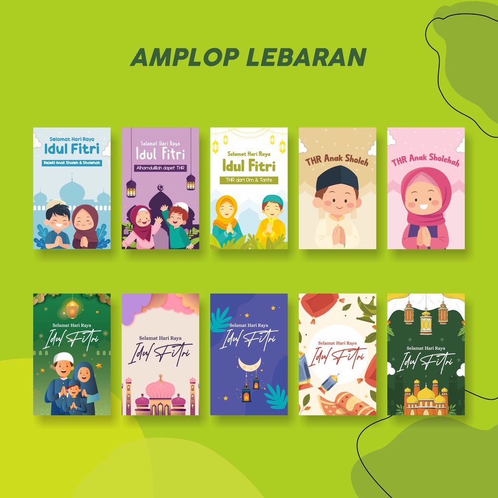 

(10 PCS) AMPLOP LEBARAN TERBARU KODE AL-A