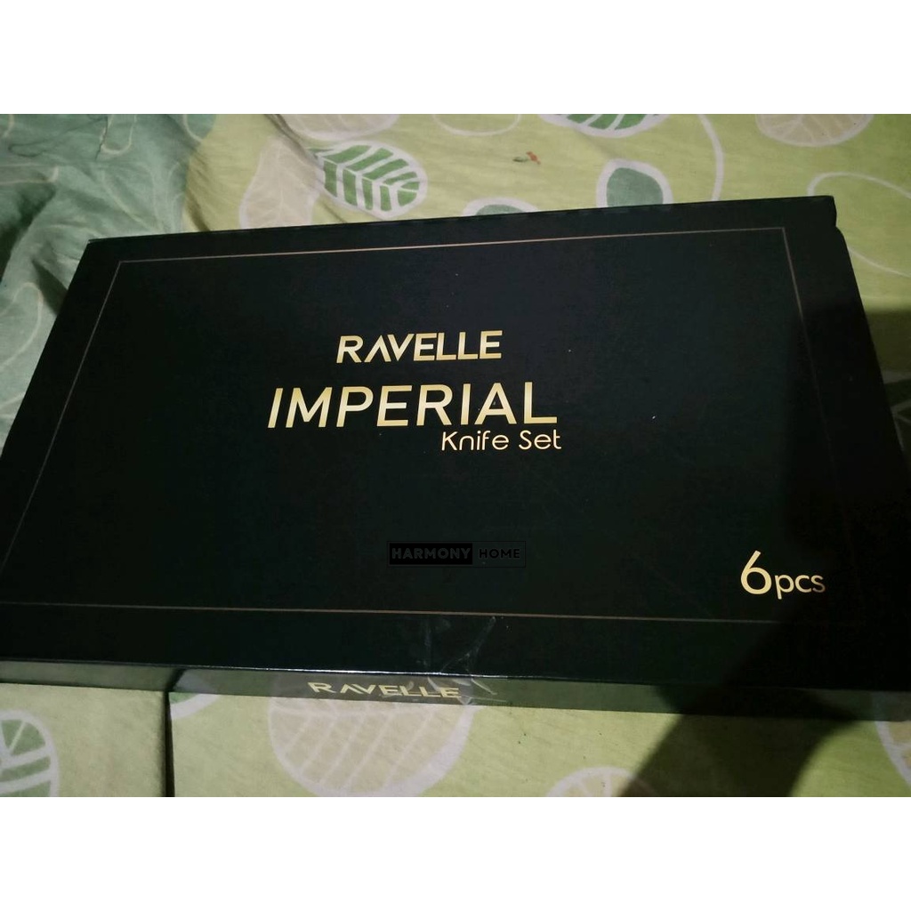 Pisau Set RAVELLE Imperial Supreme Black Knife Set 6 in 1 RAVELLE Jewel Knife Set 6 in 1 Set Emerald - Pisau Dapur Anti Lengket - FREE Talenan -Emerald -Non Stick Diamond