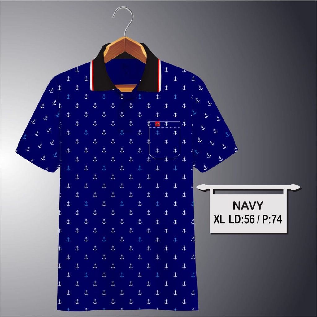 Kaospolos - Kaos Polo shirt saku motif full print lengan pendek | kaos kerah pria 06