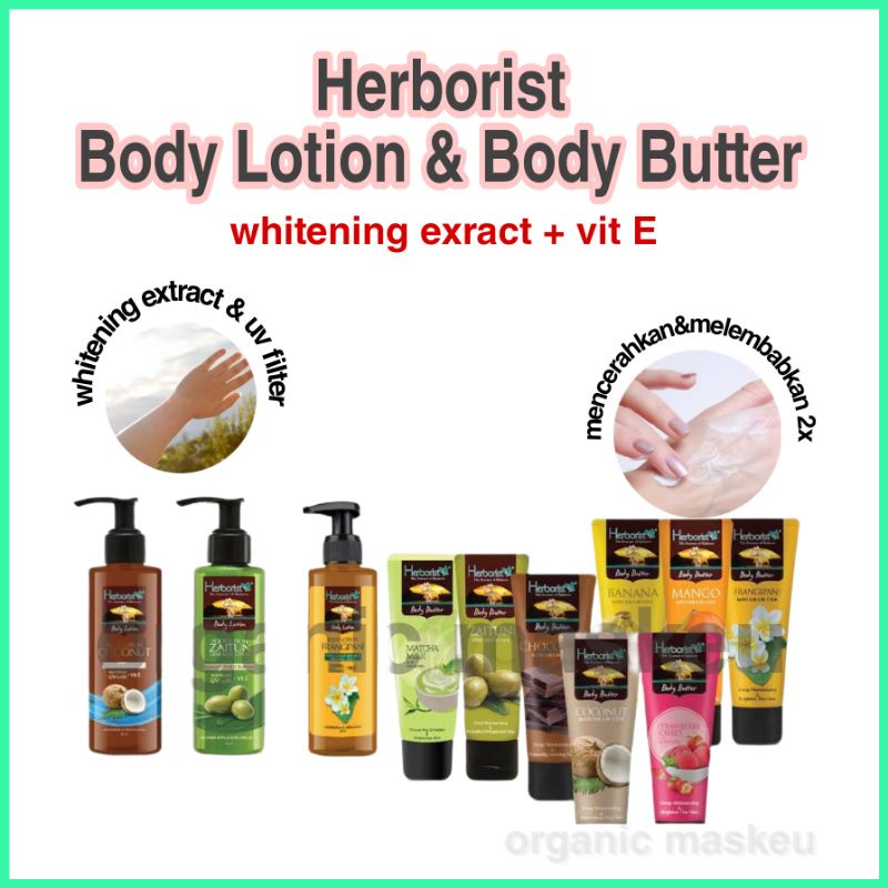 (BPOM) HERBORIST BODY LOTION ZAITUN, COCONUT, FRANGIPANI 145ml