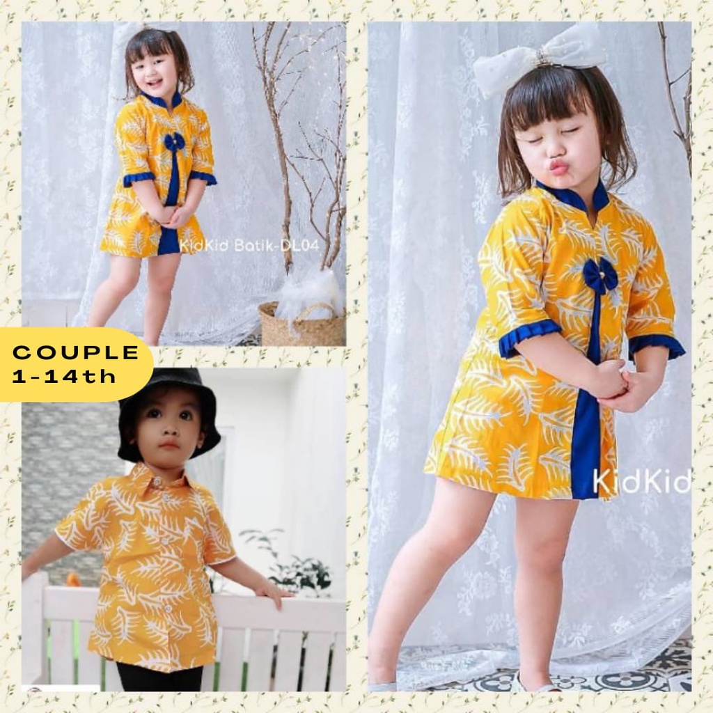 Batik Couple Anak Batik Anak Couple Kakak Adik Baju Tunik Warna Kuning Bagus
