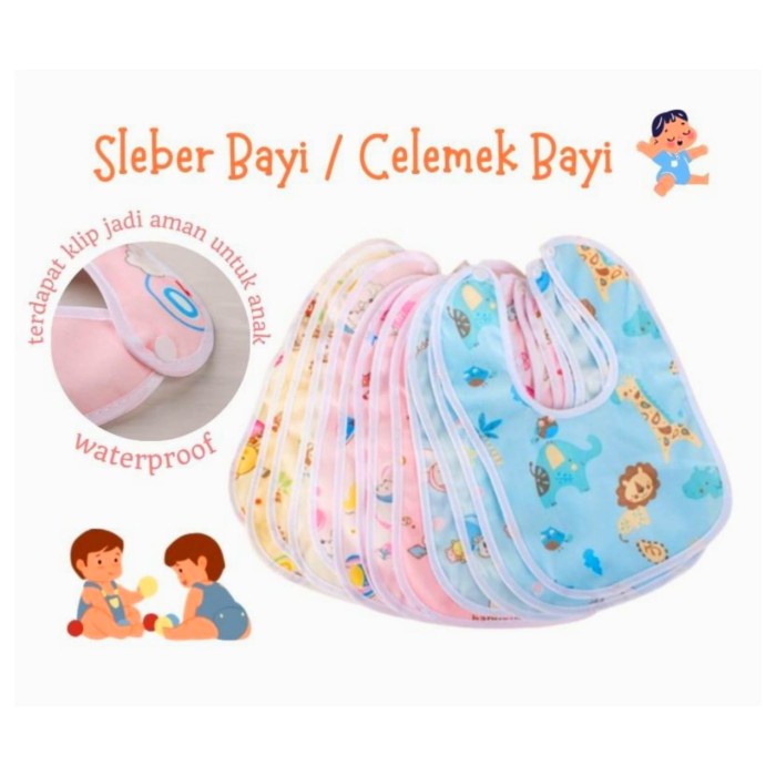 Celemek Bayi Clemek Makan Baby Slabber Bayi Bib Kain Handuk Cemek Makanan Air Liur Waterproof Batita Balita Anak Laki Laki Perempuan ACK38