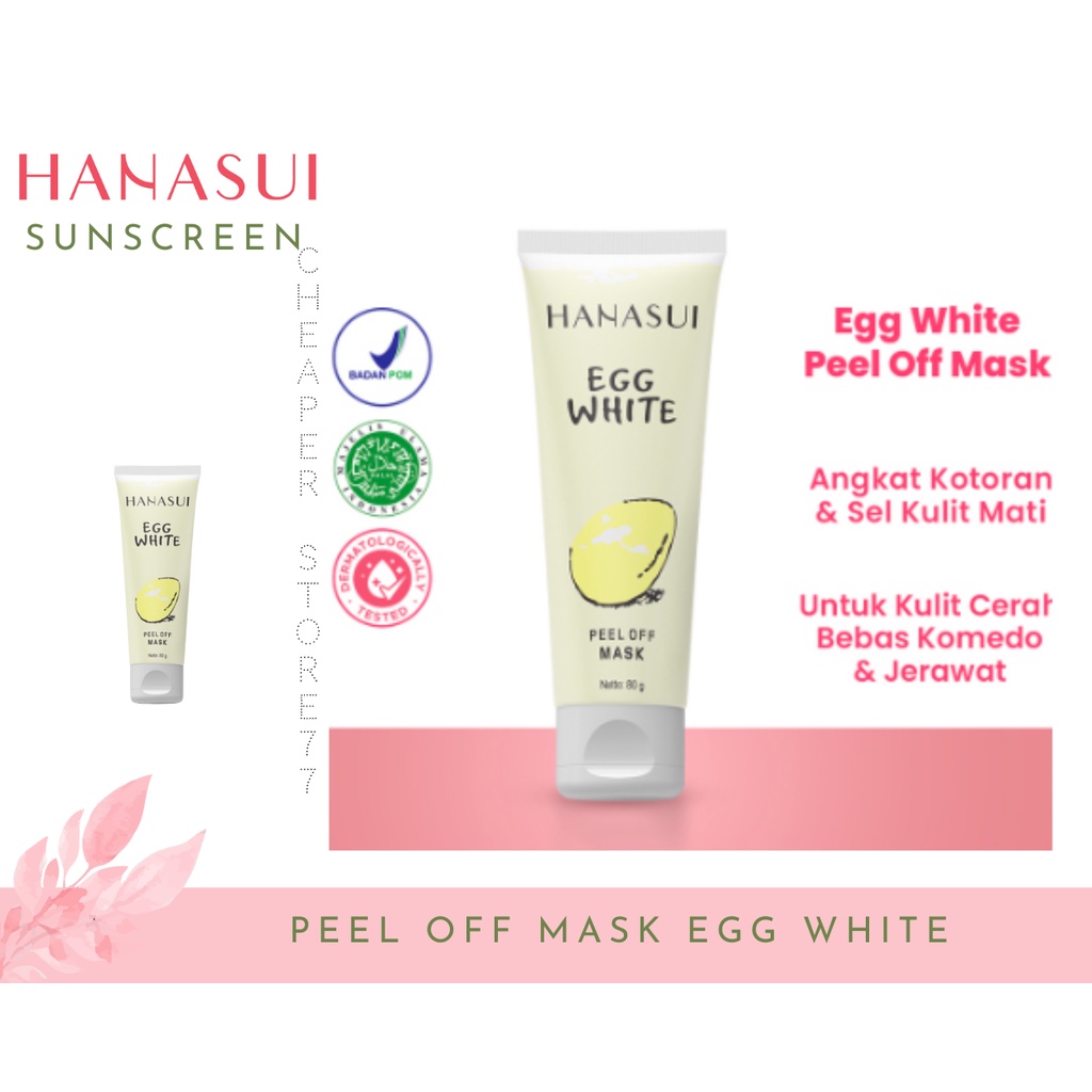 HANASUI - EGG WHITE PEEL OF MASK 80 ML - NATURGO BLACK TUBE 60 ML