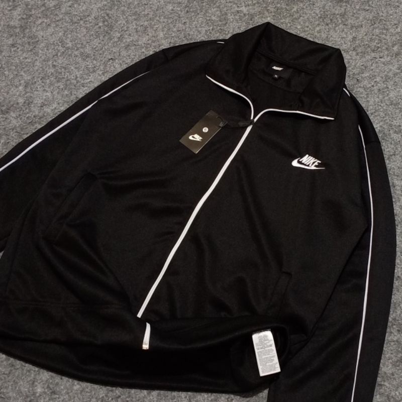 TRACKTOP NIKE BLACK BORDIR FULL TAG LABEL CASUAL