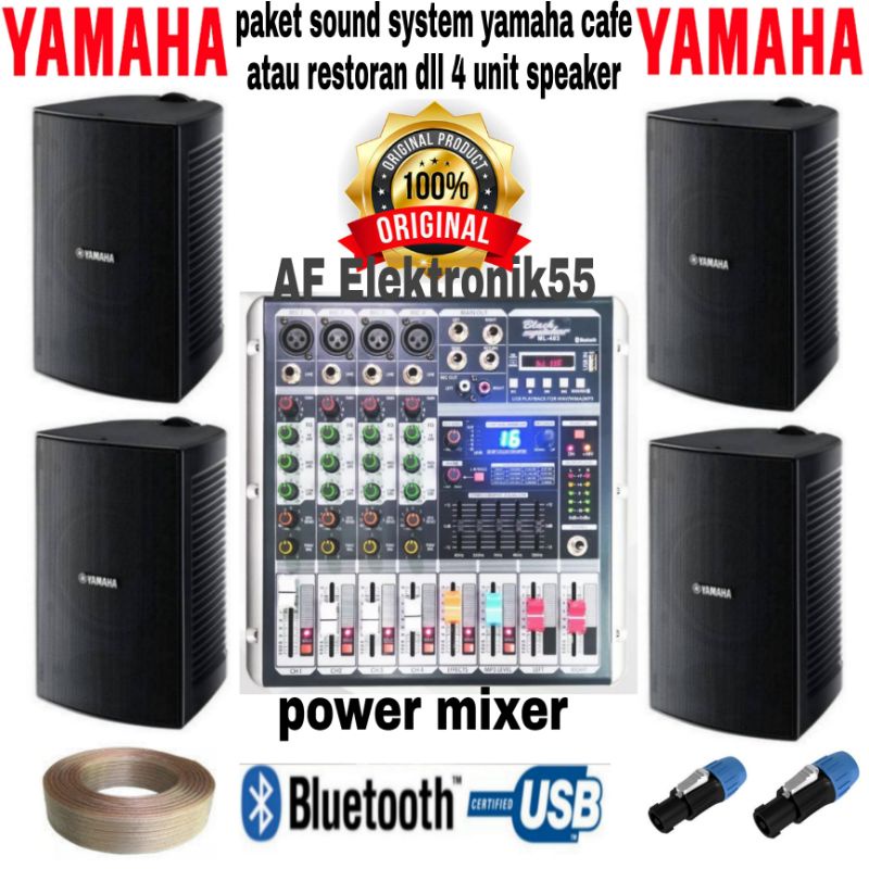 Paket Sound System Yamaha 4 Unit Speaker + Power Mixer Original