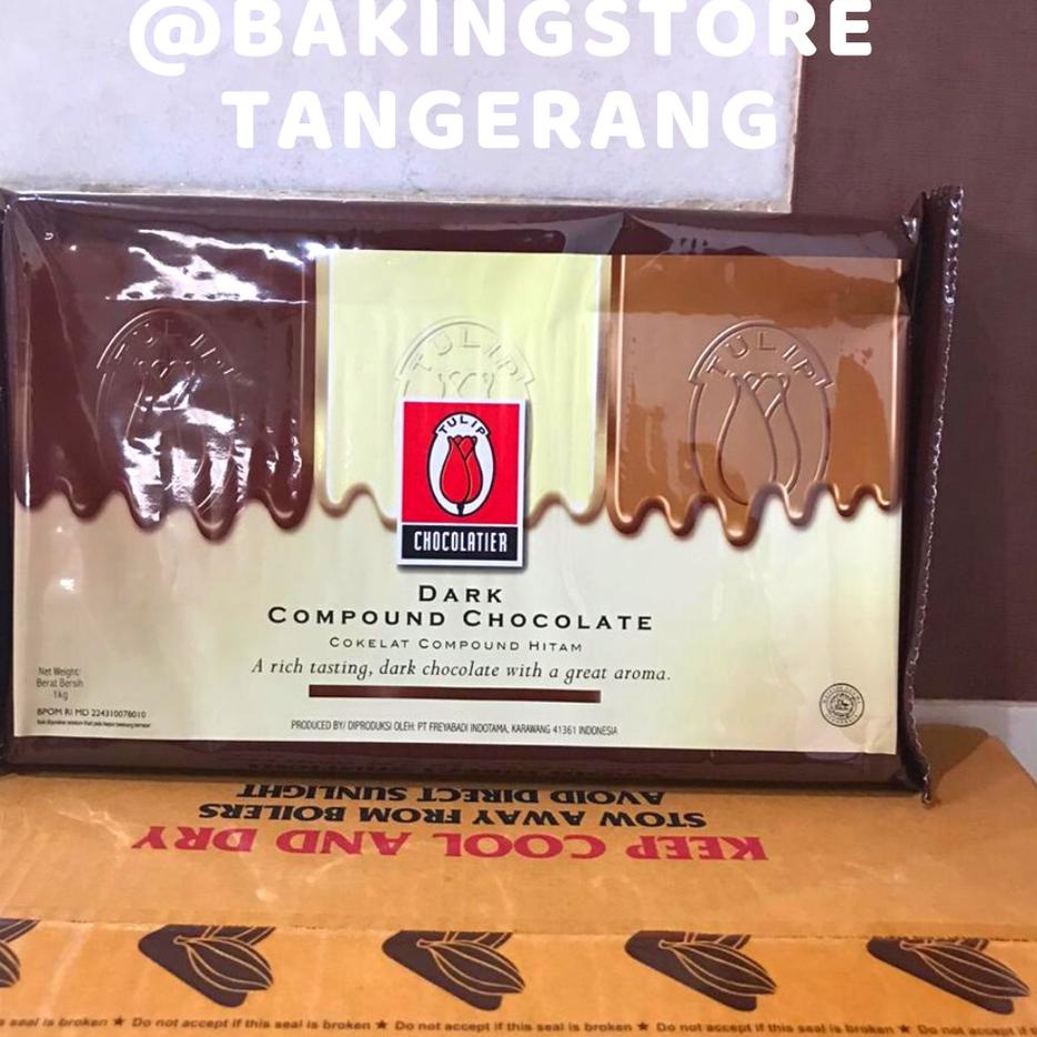 

℮ Coklat tulip dark chocolate compound - cokelat batang murah 1 kg ♕