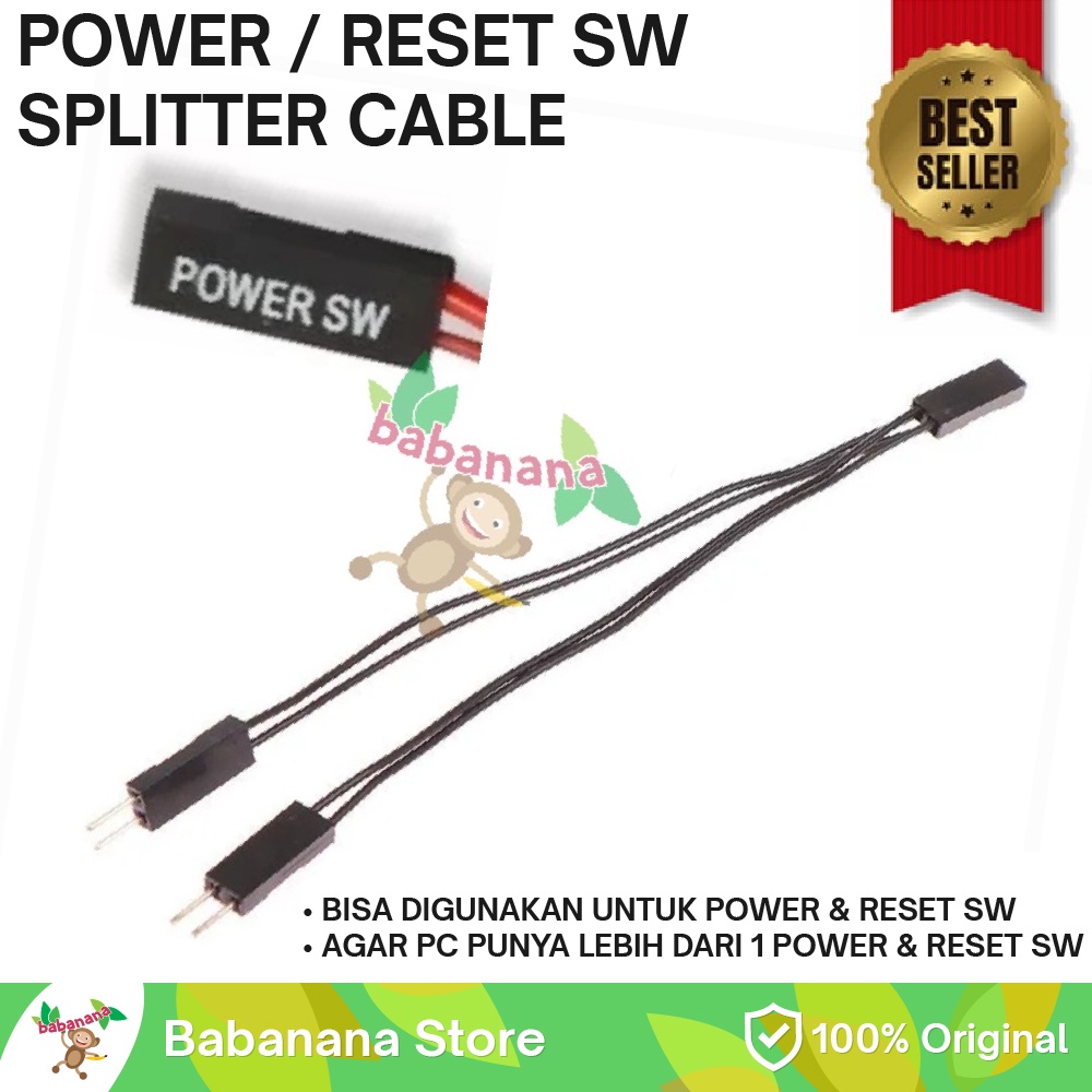 POWER SW RESET SW MOTHERBOARD SPLITTER CABLE SWITCH COMPUTER PC KABEL